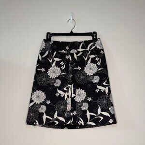 Ann Taylor LOFT Brown Floral Patterned Skirt with Pockets Size 0